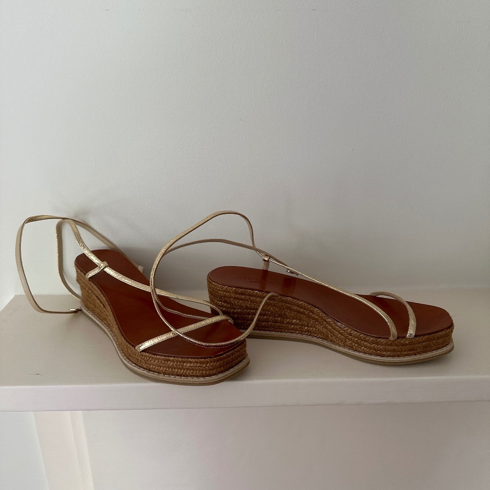 Lace up wedge sandals jimmy choo